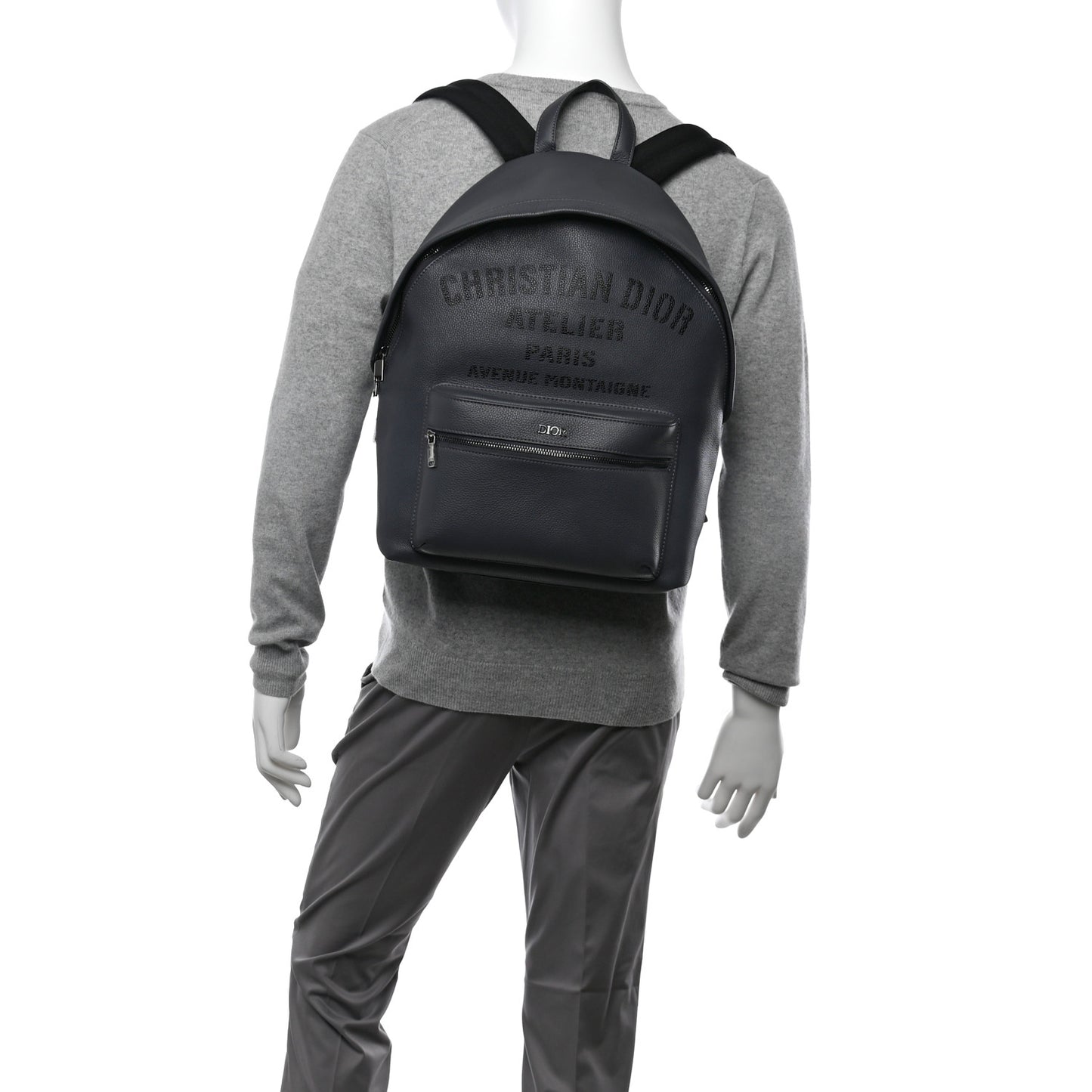 Calfskin Atelier Signature Print Backpack Grey