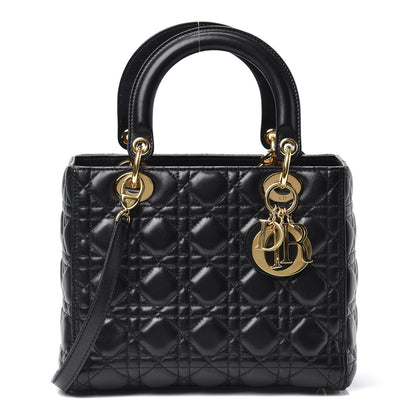 Christian Dior Lambskin Cannage Medium Lady Dior Black 1 of 9
