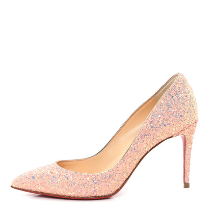 Christian Louboutin Patent Glitter Iriza 100 Pumps 37.5 Peach 1 of 9