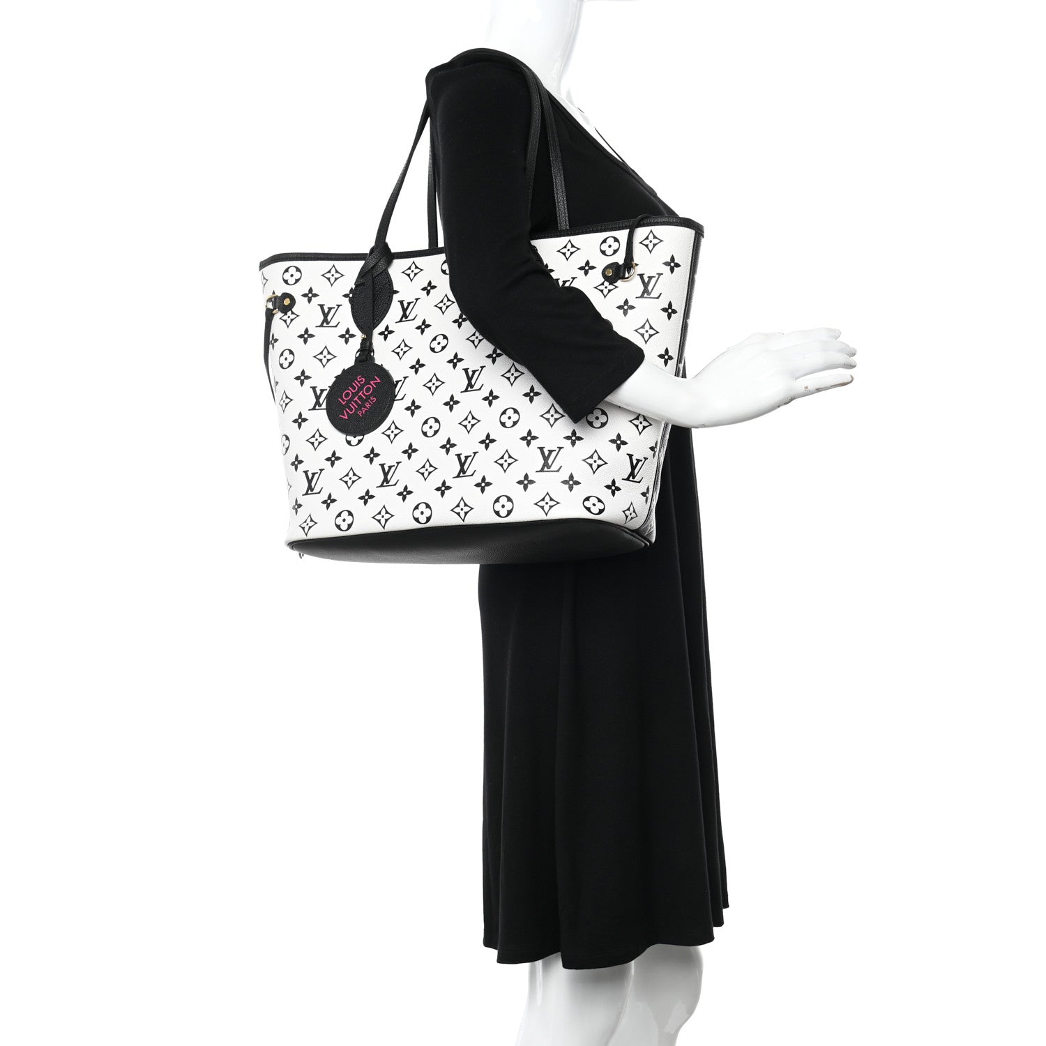Louis Vuitton Empreinte Spring In The City Neverfull MM Black White Pink 2 of 9