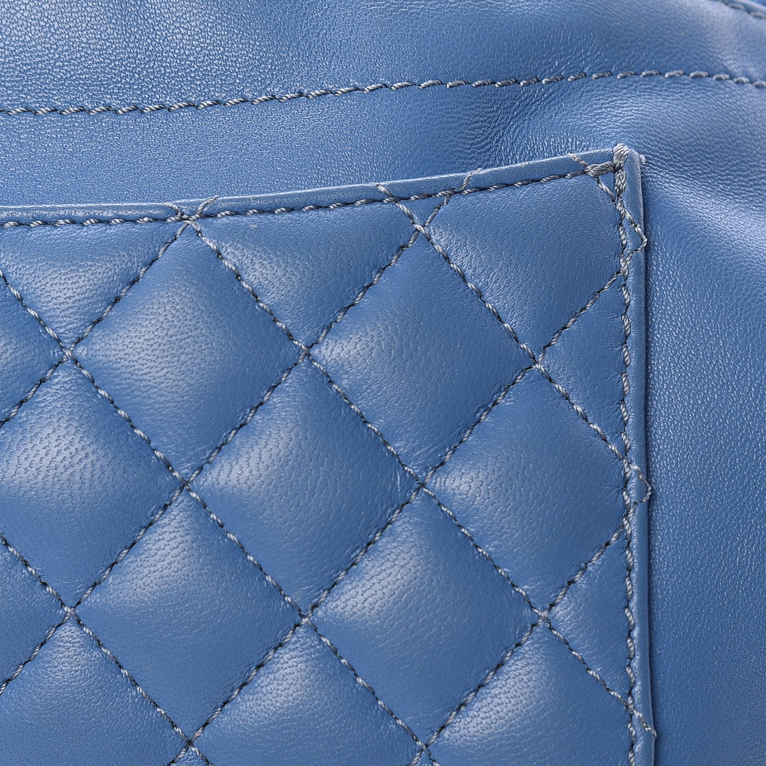 Chanel Lambskin Quilted Bi Waist Bag Fanny Pack Blue 10 of 11
