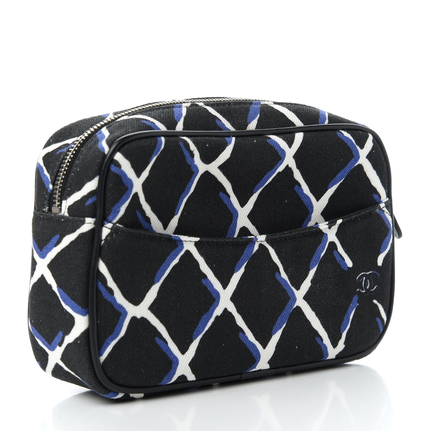 Chanel Canvas Airline Cosmetic Case Blue White 3 of 11