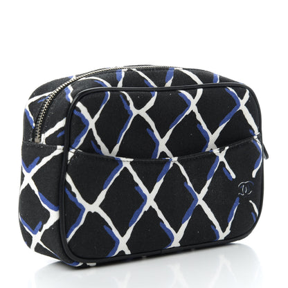 Chanel Canvas Airline Cosmetic Case Blue White 3 of 11