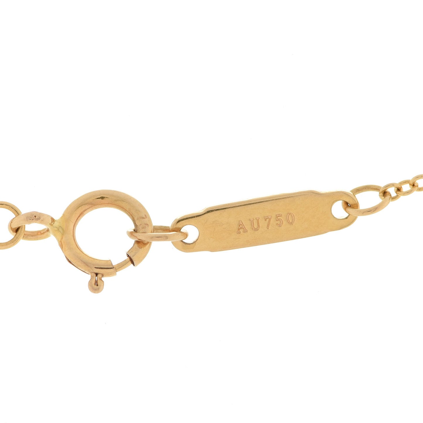 18K Yellow Gold Diamond Small T Smile Pendant Necklace