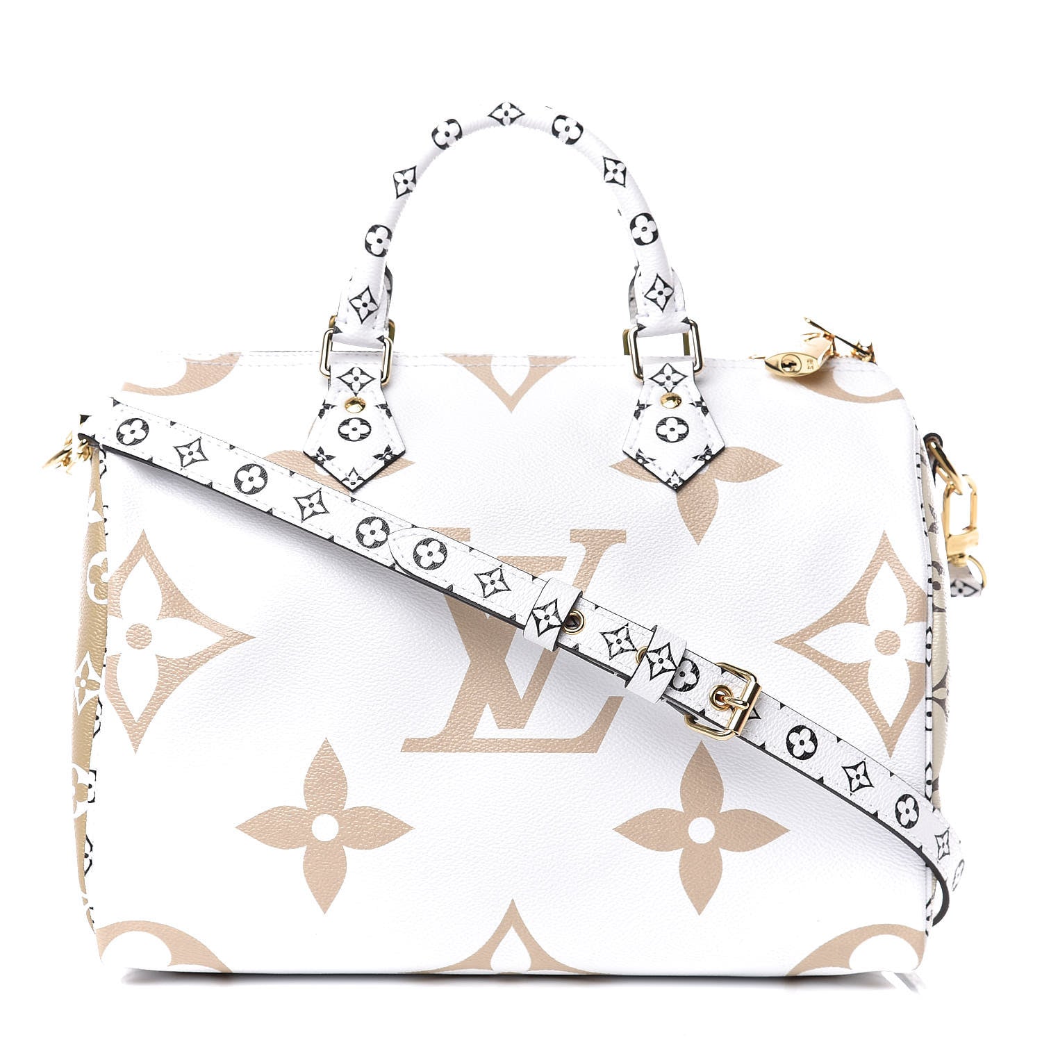 Louis Vuitton Monogram Giant Speedy Bandouliere 30 Kaki Beige 1 of 9