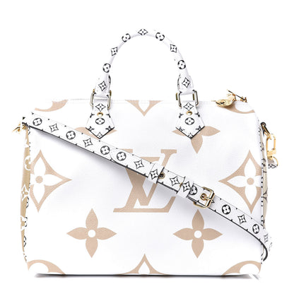 Louis Vuitton Monogram Giant Speedy Bandouliere 30 Kaki Beige 1 of 9