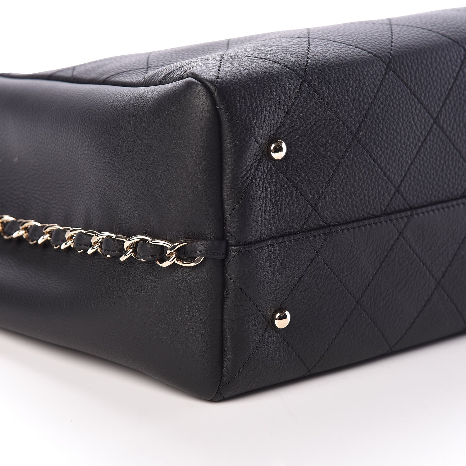 Chanel Bullskin Stitched Large Shopping Bag Black 8 of 9
