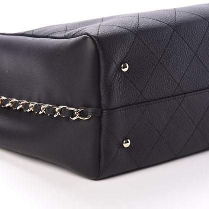 Chanel Bullskin Stitched Large Shopping Bag Black 8 of 9