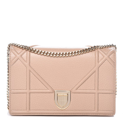 Christian Dior Grained Calfskin Diorama Wallet on Chain Pouch Nude 1 of 17