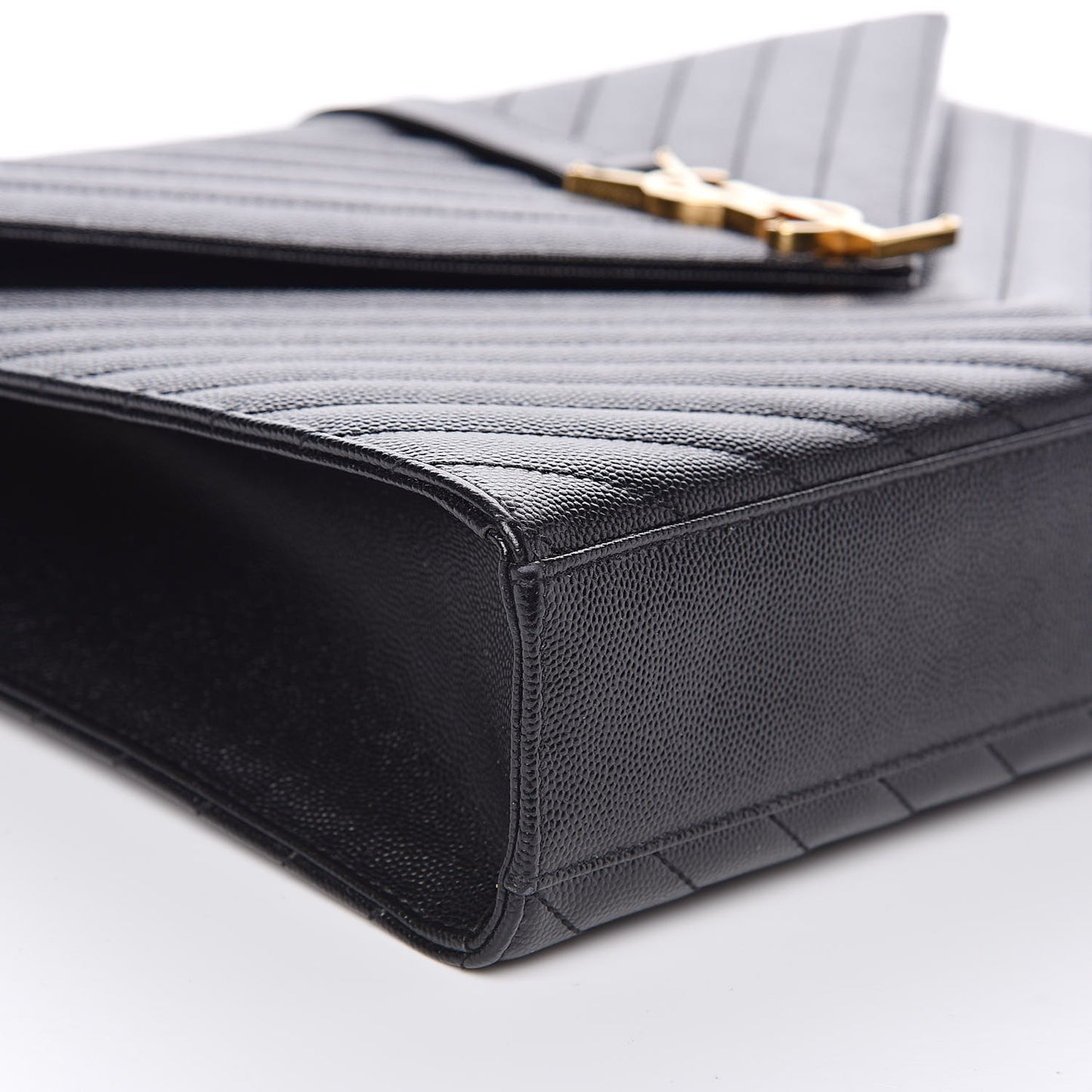 Grain De Poudre Matelasse Chevron Large Monogram Satchel Black