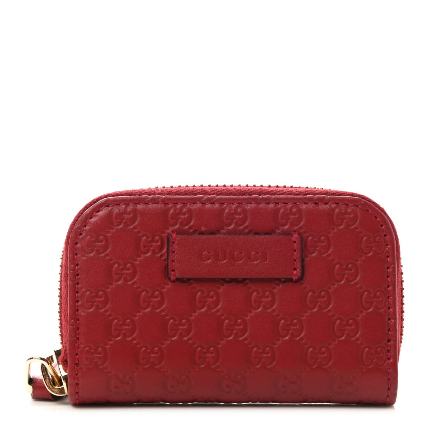 Microguccissima Zip Around Card Case Red