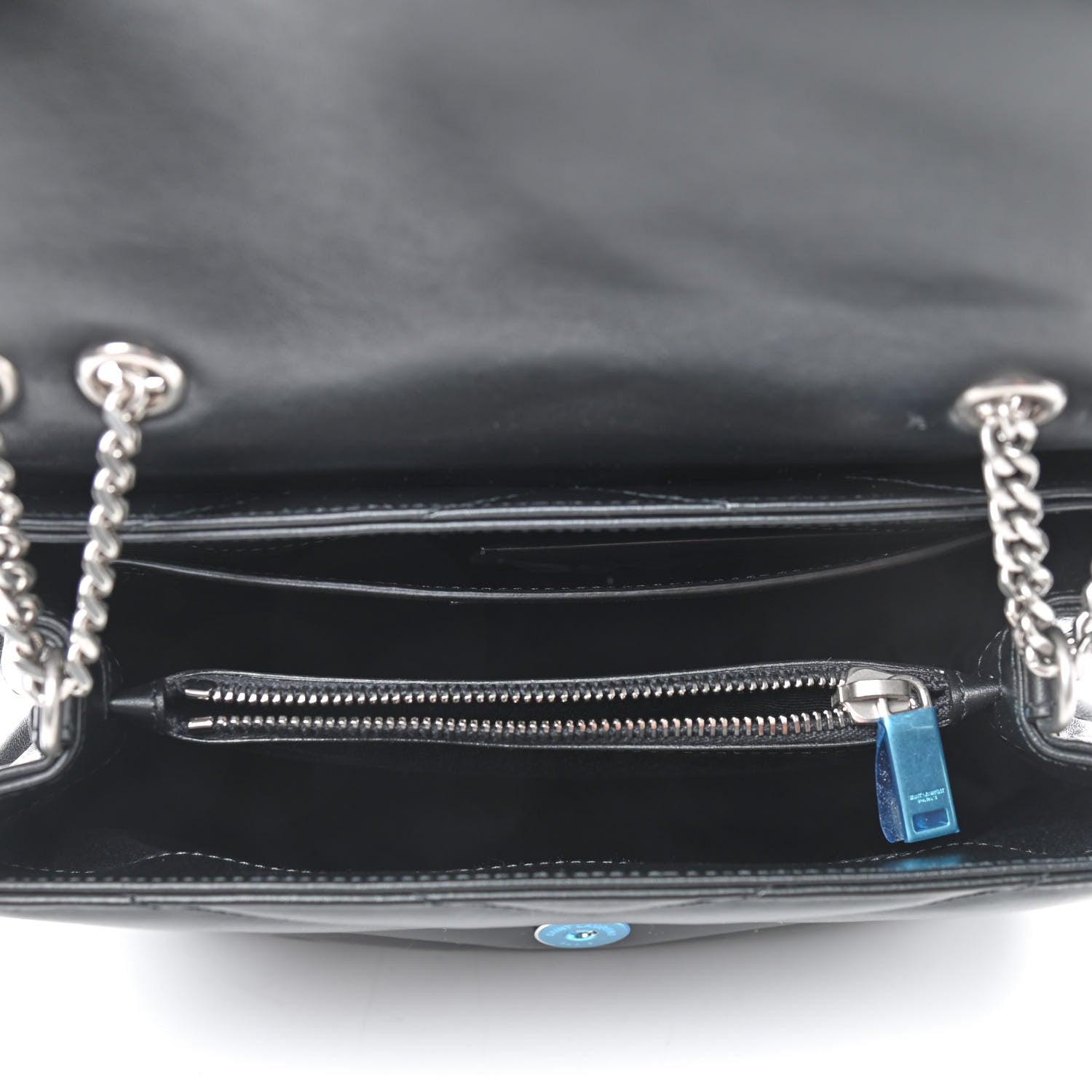 Saint Laurent Calfskin Y Quilted Monogram Small Loulou Chain Satchel Black 5 of 10