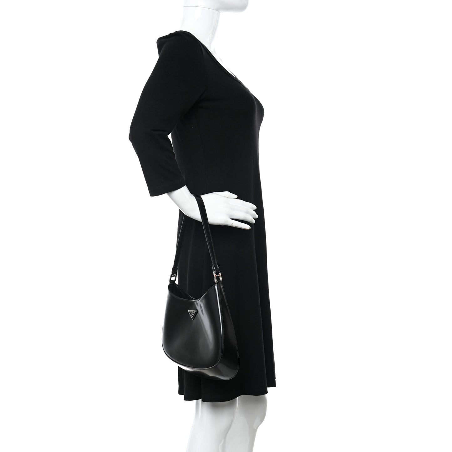 Spazzolato Cleo Shoulder Bag Black