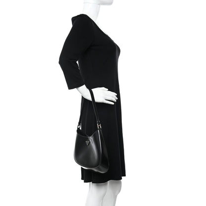 Prada Spazzolato Cleo Shoulder Bag Black 2 of 11