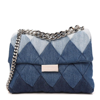 Stella McCartney Eco Denim Diamond Quilted Small Beckett Shoulder Bag Blue 1 of 9