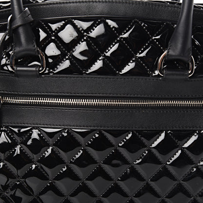 Chanel Patent Quilted Travel Bag Black 11 of 16