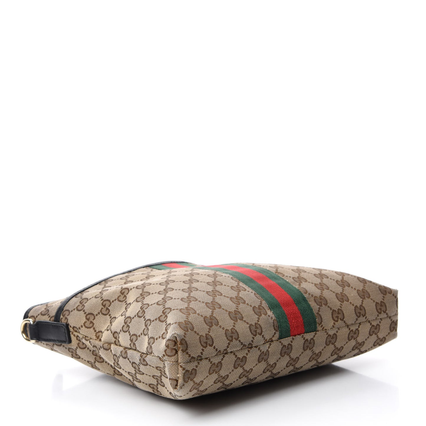 GG Monogram Web Flat Messenger Bag Black