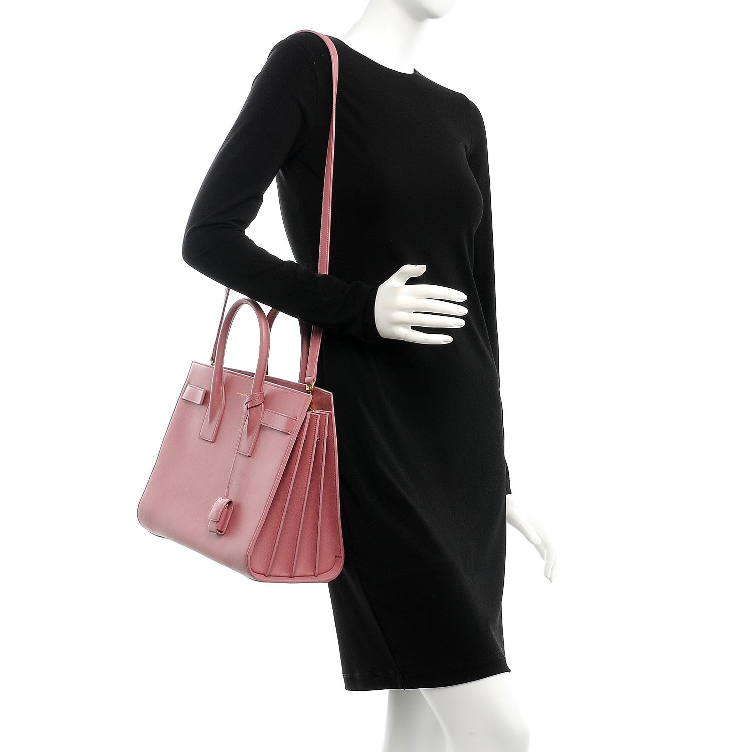 Saint Laurent Calfskin Small Sac De Jour Dark Rose 2 of 12