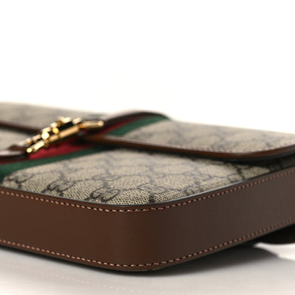 Gucci GG Supreme Monogram Azalea Calfskin Web Jackie 1961 Belt Bag 100 40 Beige Ebony Brown Sugar 8 of 8