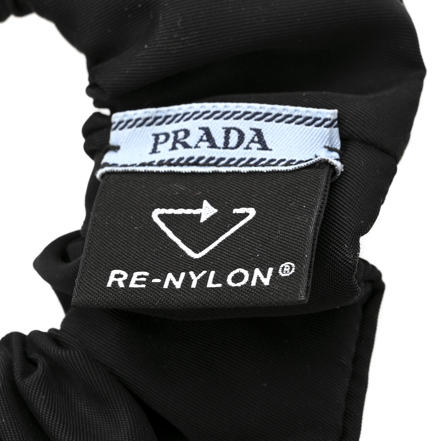 Prada Re-Nylon Metal Logo Scrunchie Black 3 of 3