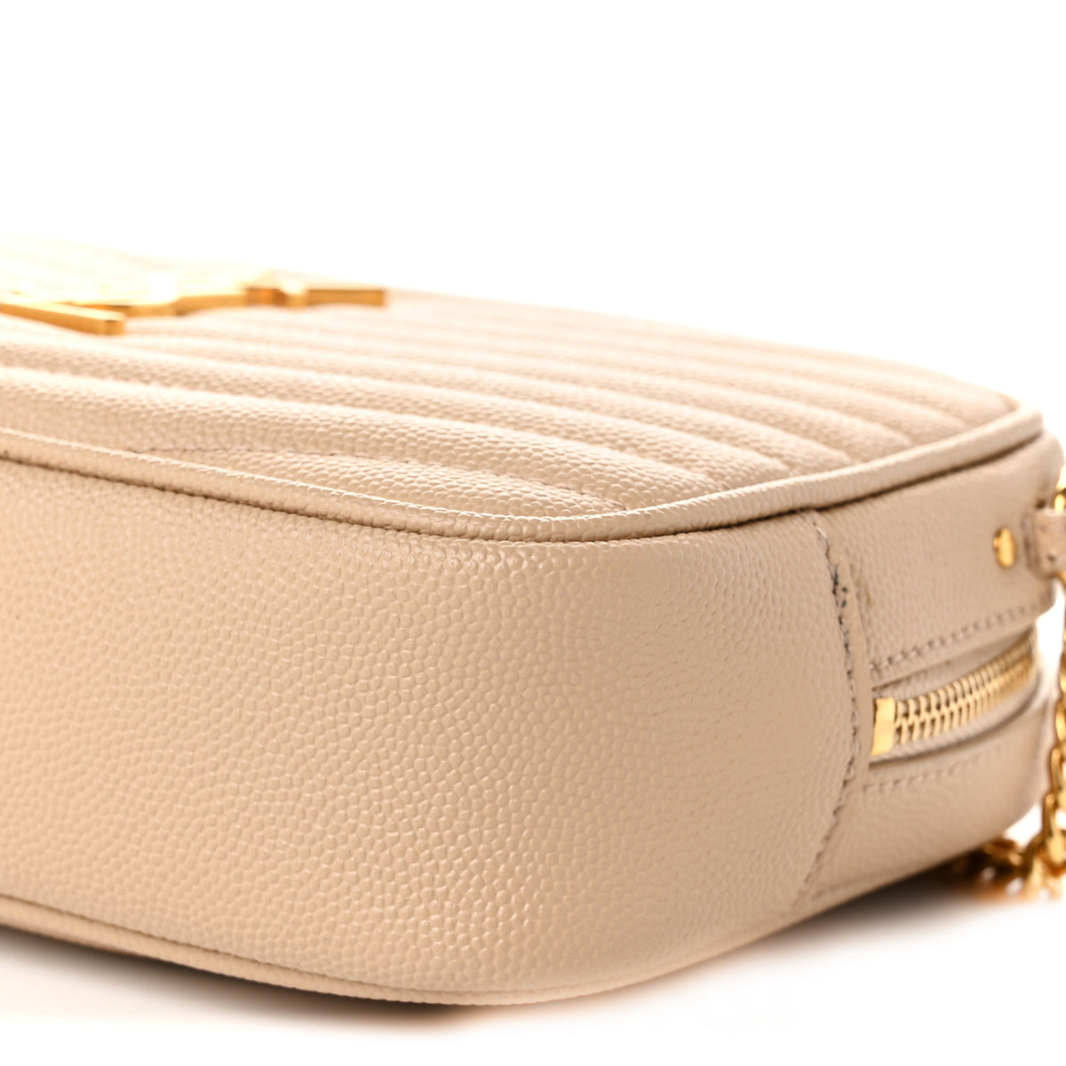 Grain De Poudre Matelasse Monogram Mini Lou Camera Bag Dark Beige