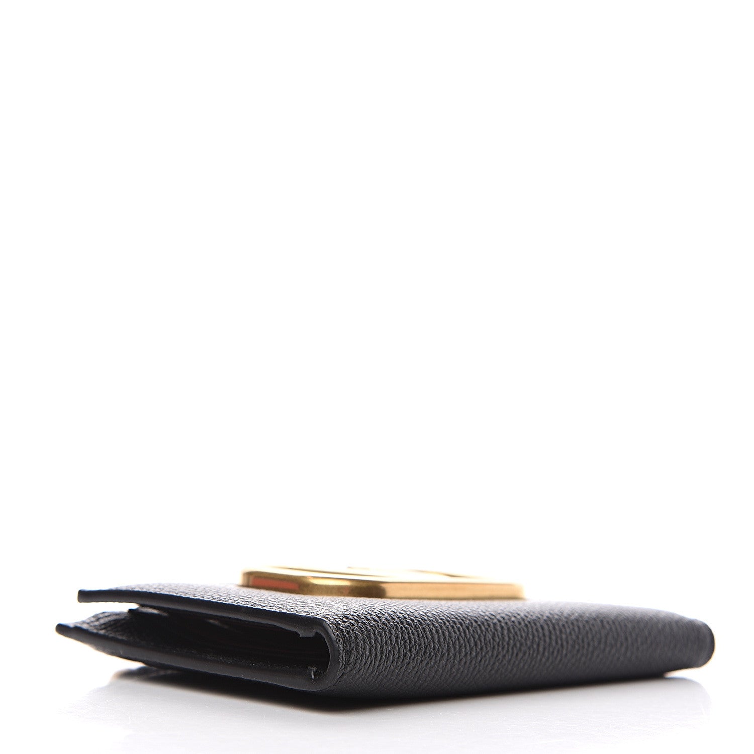 Valentino Garavani Grained Calfskin VLogo Coin Case Card Holder Black 3 of 7