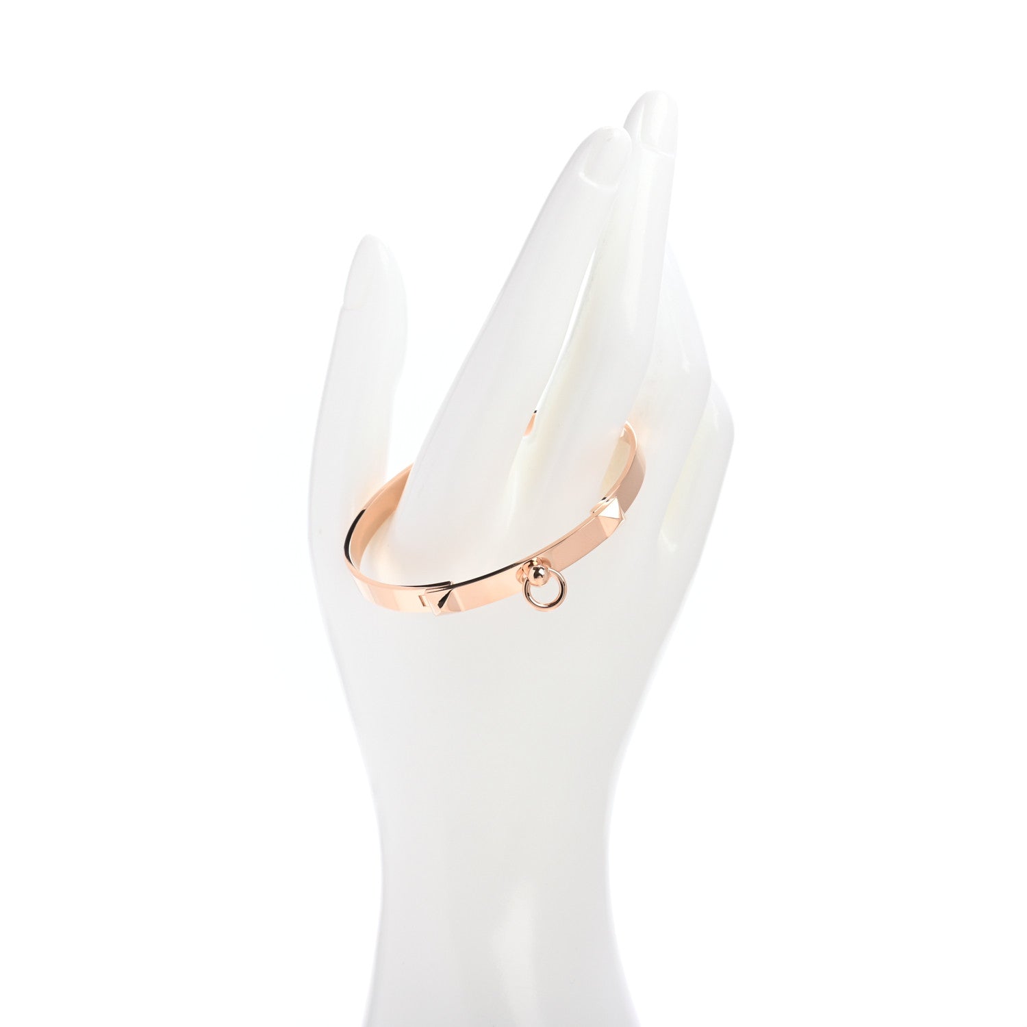 Hermes 18K Rose Gold PM Collier De Chien Bracelet LG 2 of 4