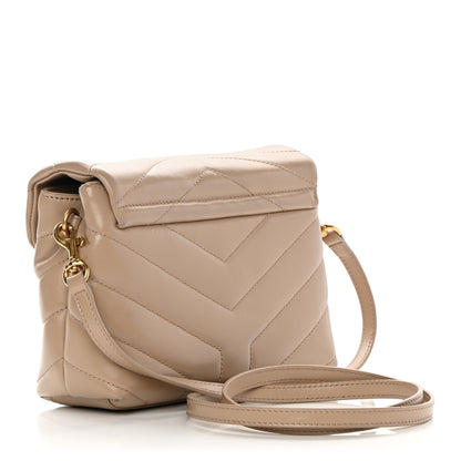 Saint Laurent Calfskin Y Quilted Monogram Toy Loulou Crossbody Bag Latte 3 of 13