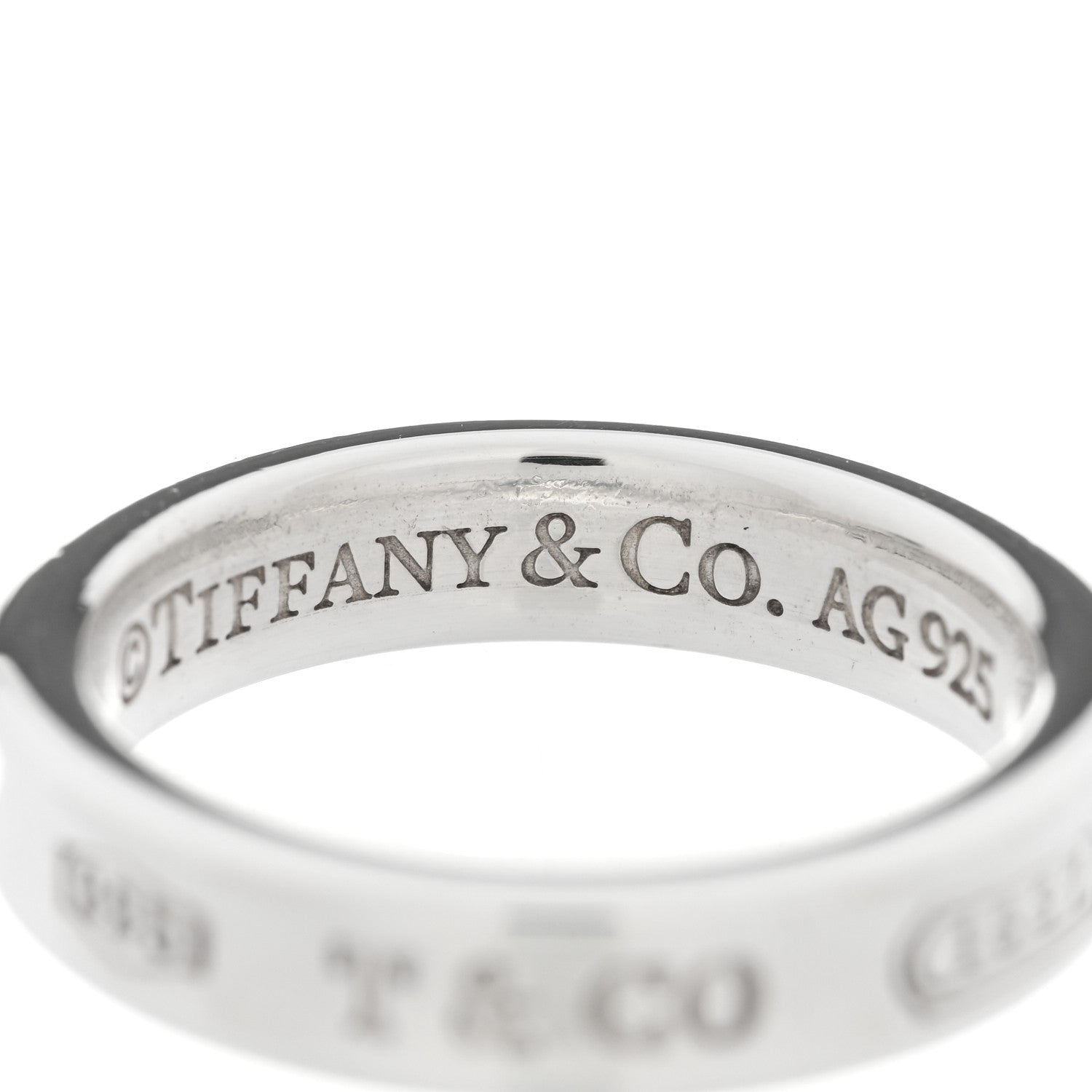 Tiffany Sterling Silver Narrow 1837 Band Ring 47 4.25 4 of 5