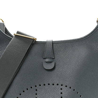 Hermes Taurillon Clemence EVELYNE III PM Vert Cypress 8 of 10
