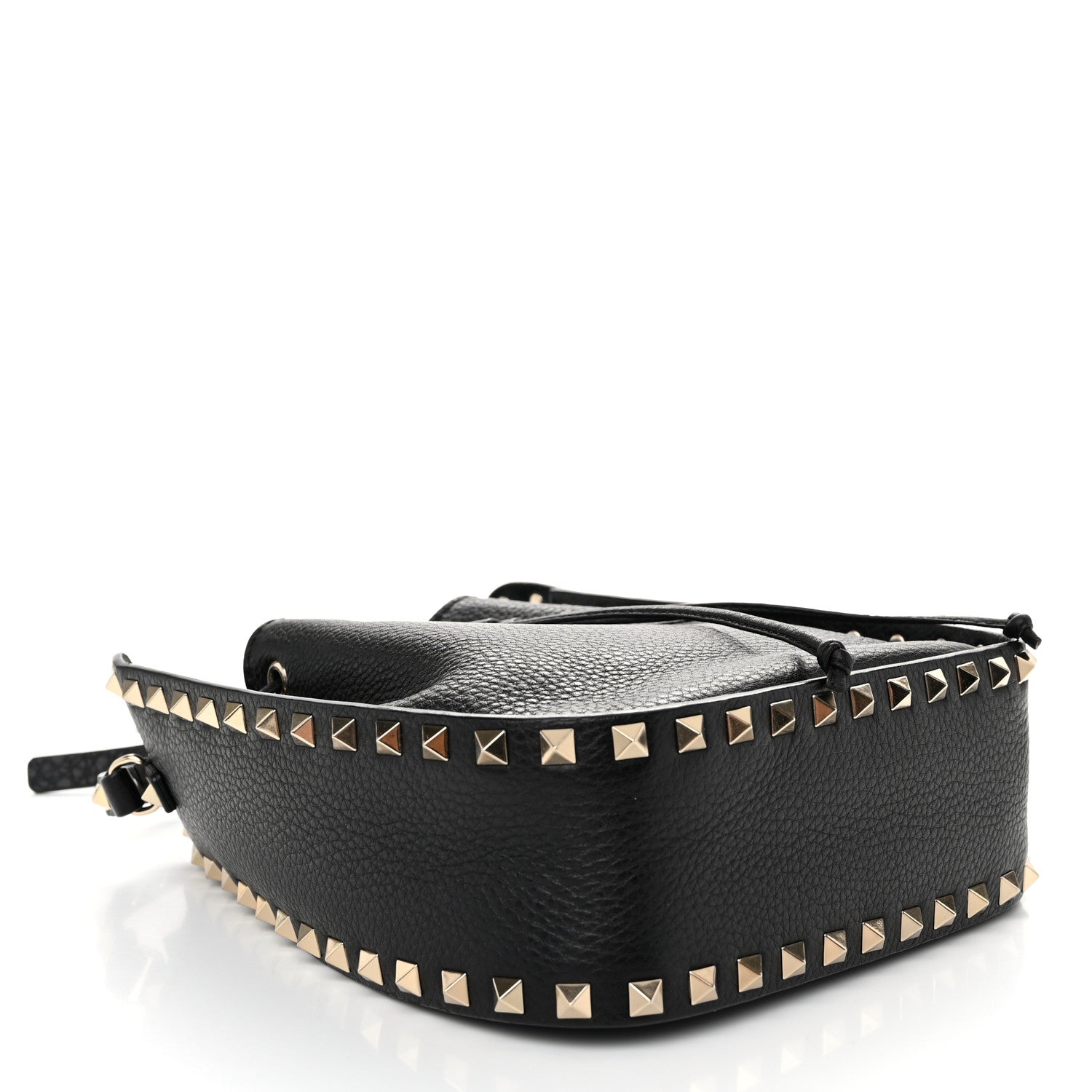 Valentino Garavani Grained Calfskin Rockstud Bucket Bag Black 4 of 9