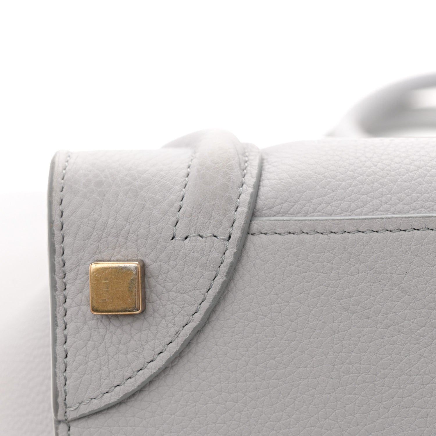 Celine Drummed Calfskin Micro Luggage Light Grey 13 of 13