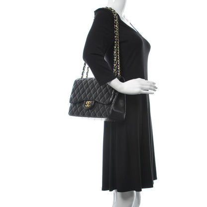 Chanel Lambskin Quilted Jumbo Double Flap Black 2 of 10