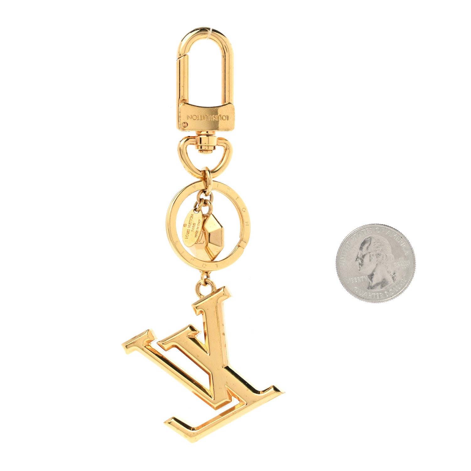 Louis Vuitton LV Facettes Bag Charm Key Holder Gold 2 of 4