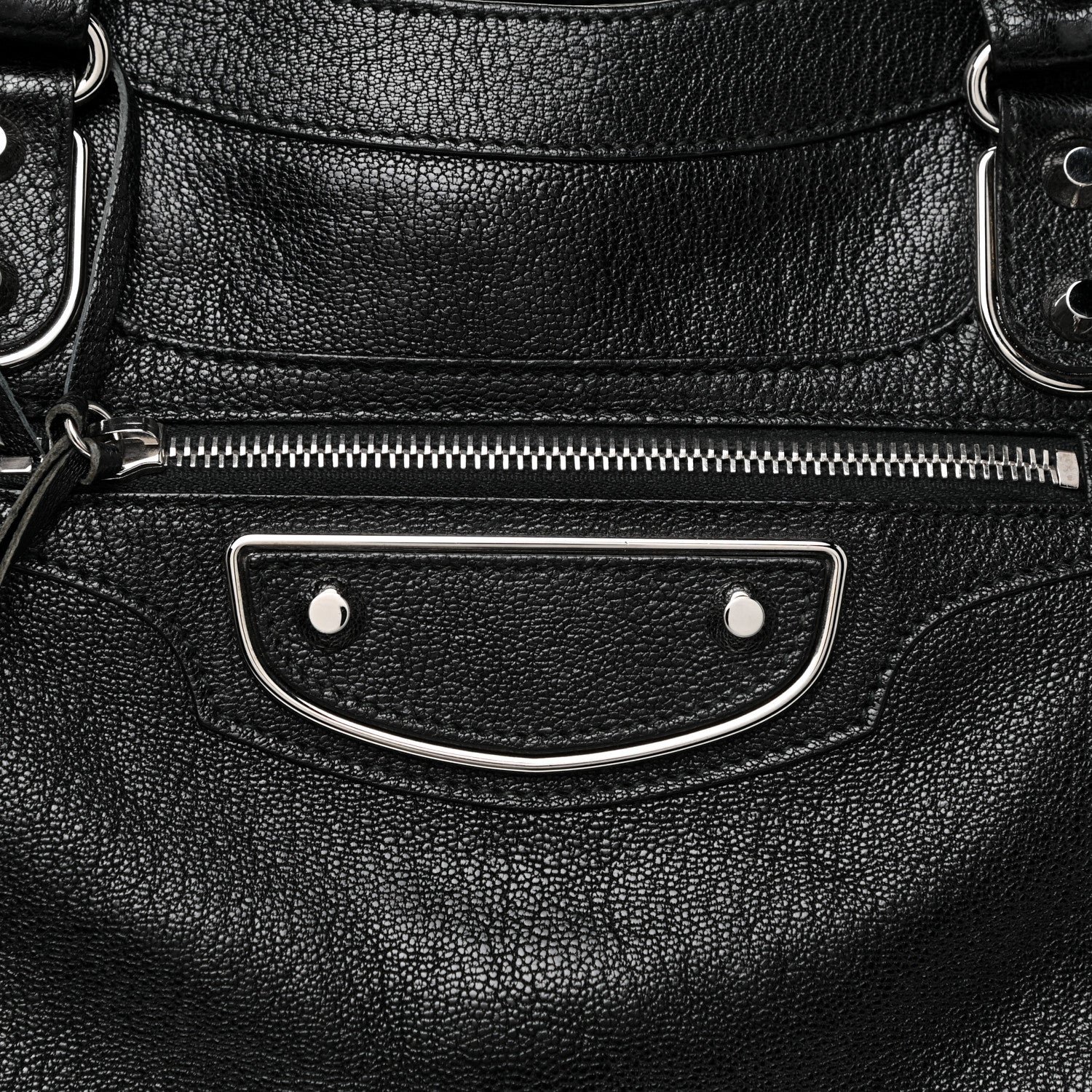 Balenciaga Chevre Silver Metallic Edge Hardware Velo Black 8 of 28