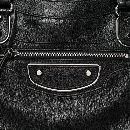 Balenciaga Chevre Silver Metallic Edge Hardware Velo Black 8 of 28