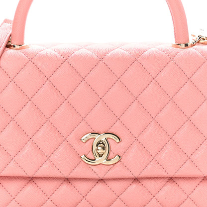 Chanel Caviar Quilted Small Coco Handle Flap Pink 8 of 11