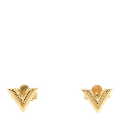 Louis Vuitton Brass Essential V Stud Earrings Gold 1 of 6
