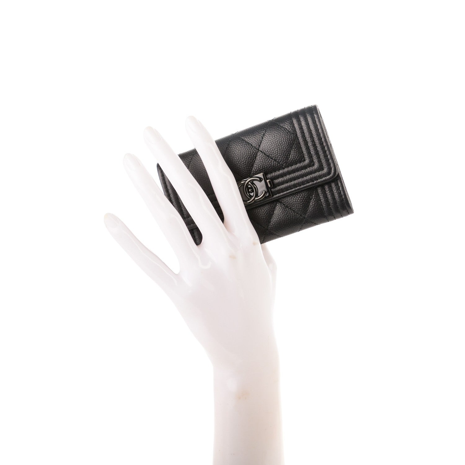 Chanel Caviar Quilted Boy Flap Card Holder So Black 2 of 8
