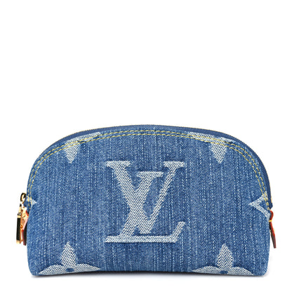 Louis Vuitton Denim Giant Monogram Pochette Cosmetique PM Denim Blue 1 of 7