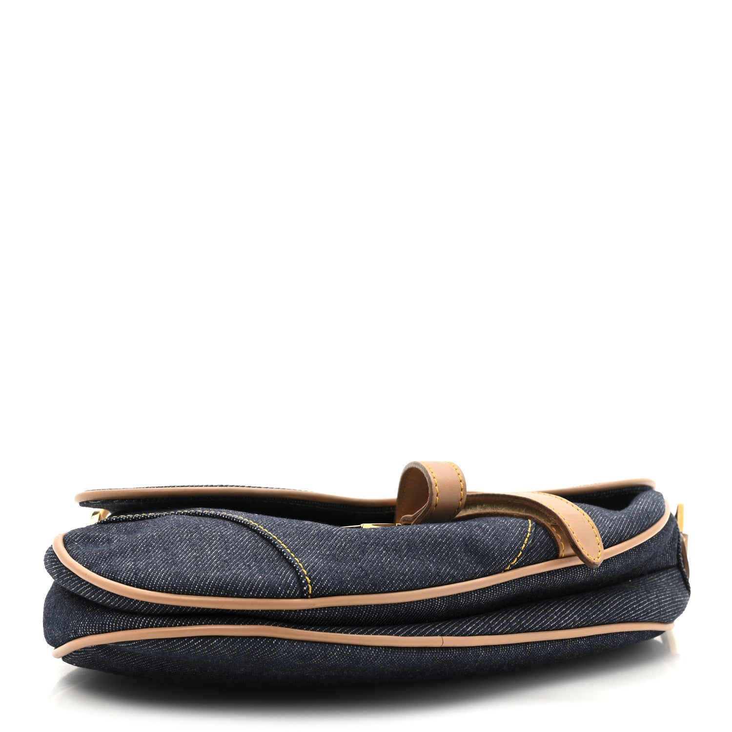 Christian Dior Denim Calfskin Saddle Bag Blue 4 of 12