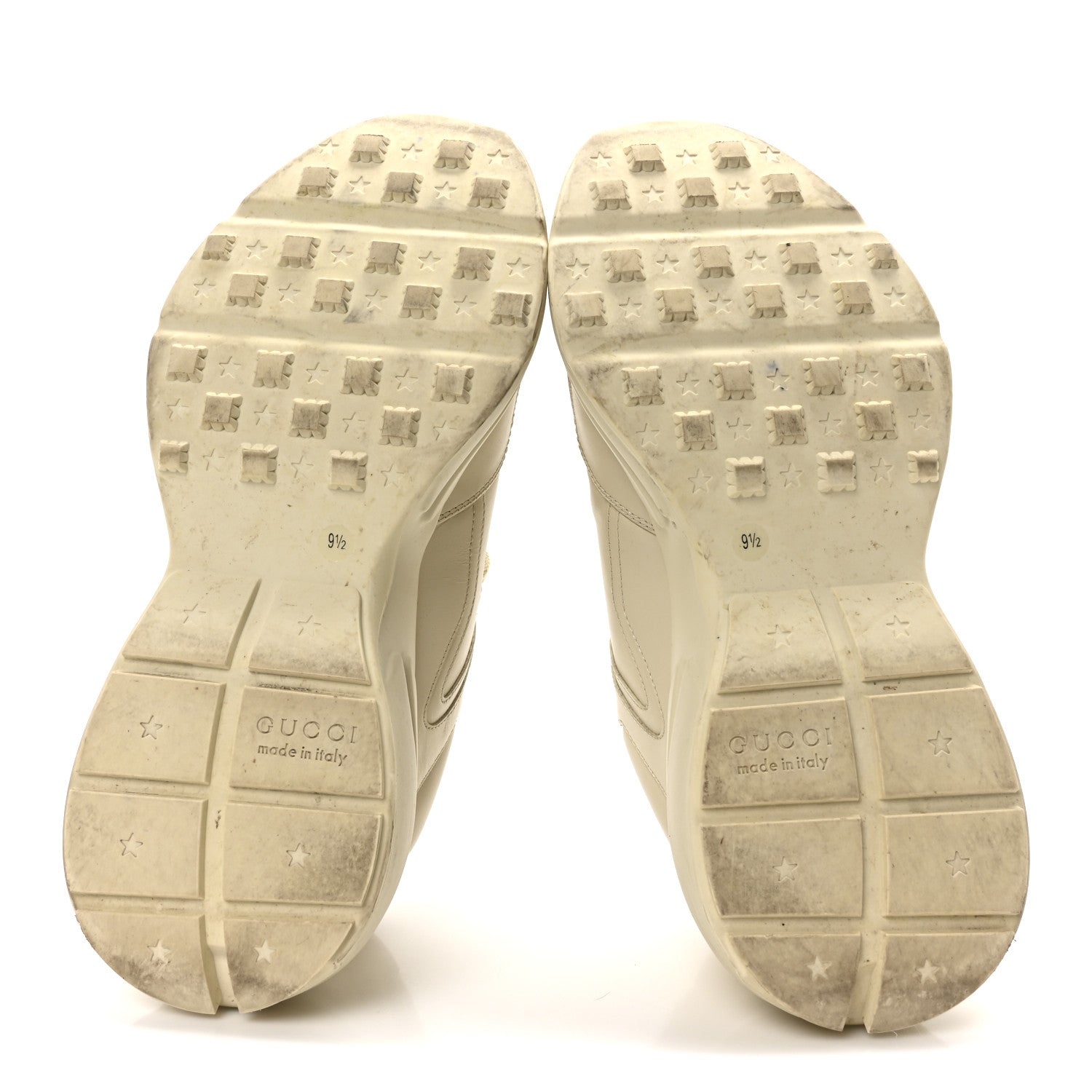 Gucci Calfskin Logo Mens Rhyton Sneakers 9.5 Ivory 6 of 9