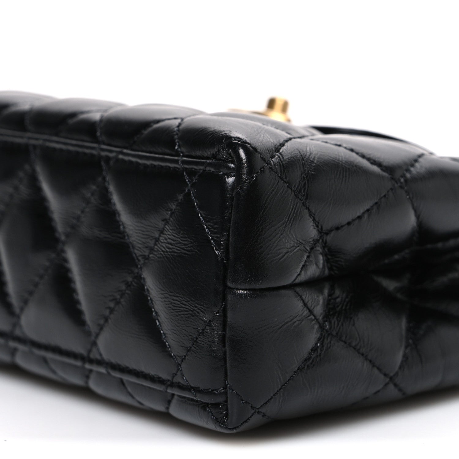 Chanel Shiny Aged Calfskin Quilted Nano Kelly Shopper Black 10 of 10