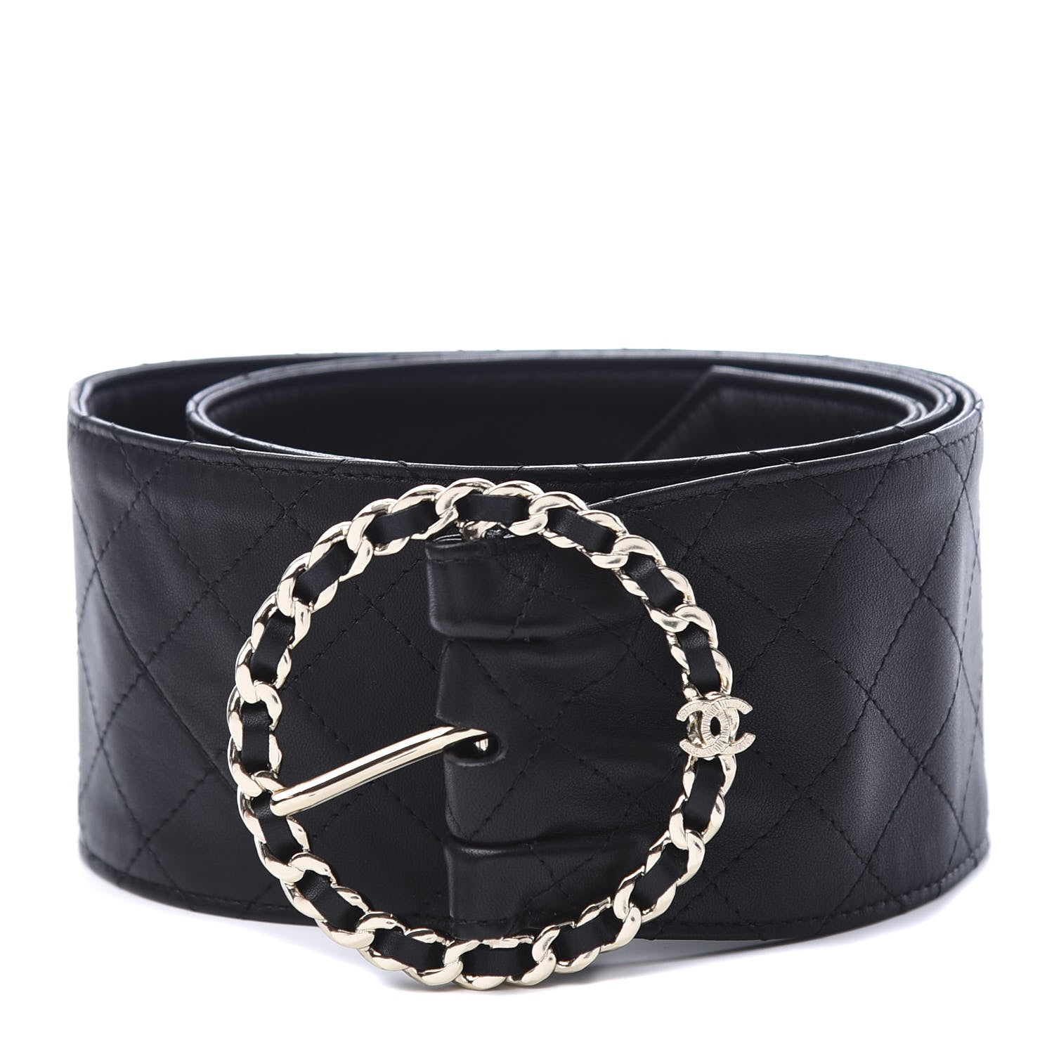 Chanel Lambskin Stitched Chain Belt 80 34 Black 562721 – FASHIONPHILE