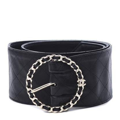 Chanel Lambskin Stitched Chain Belt 80 34 Black 1 of 7
