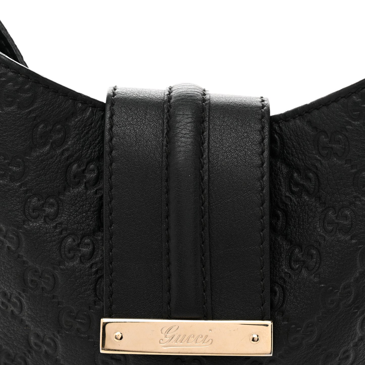 Guccissima Large New Ladies Web Hobo Black Black