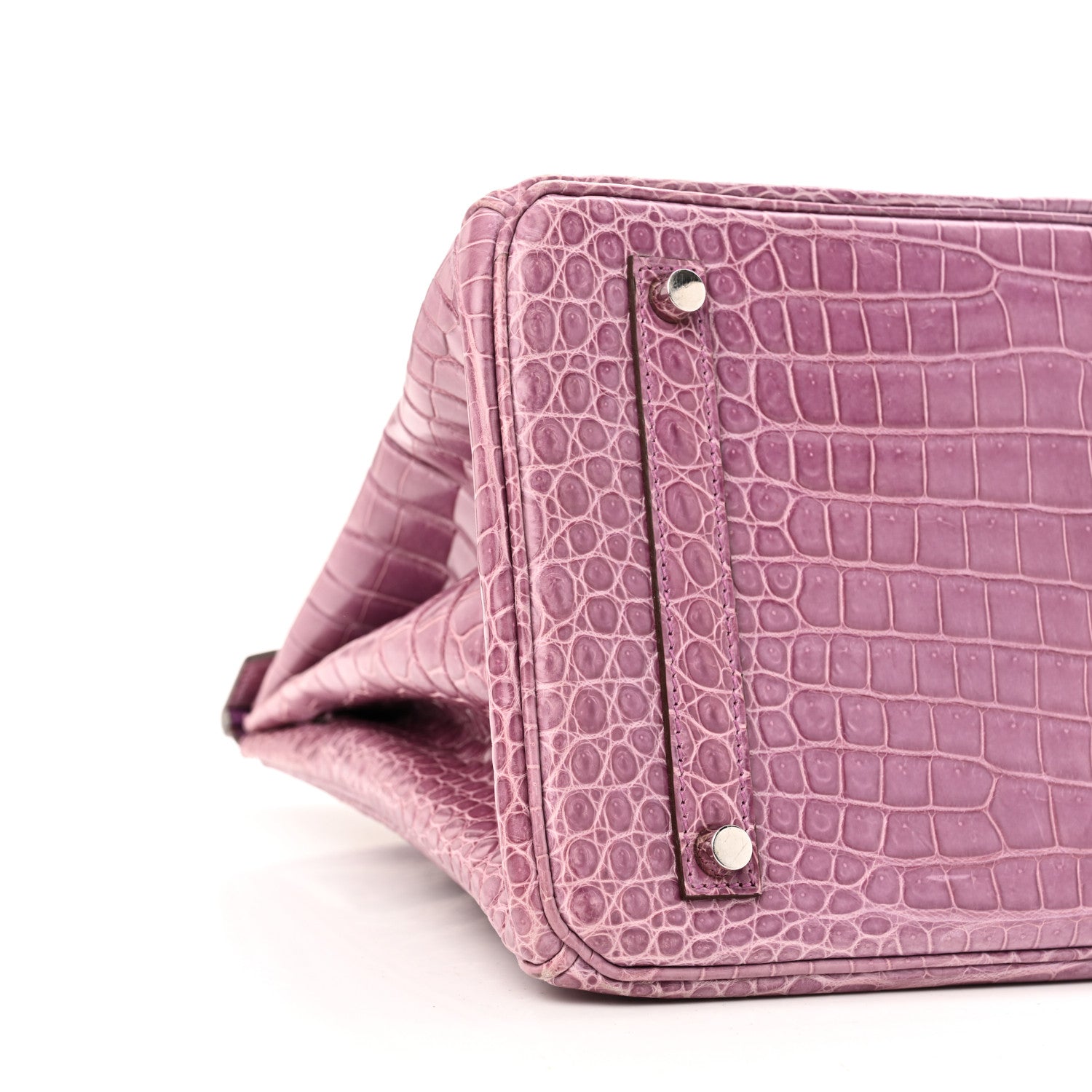 Hermes Shiny Porosus Crocodile Birkin 35 Violet 9 of 10