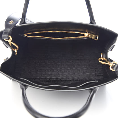 Prada Saffiano Cuir Calfskin Medium Monochrome Top Handle Tote Black 5 of 11