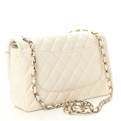 Chanel Caviar Quilted Jumbo Double Flap White 2 of 10