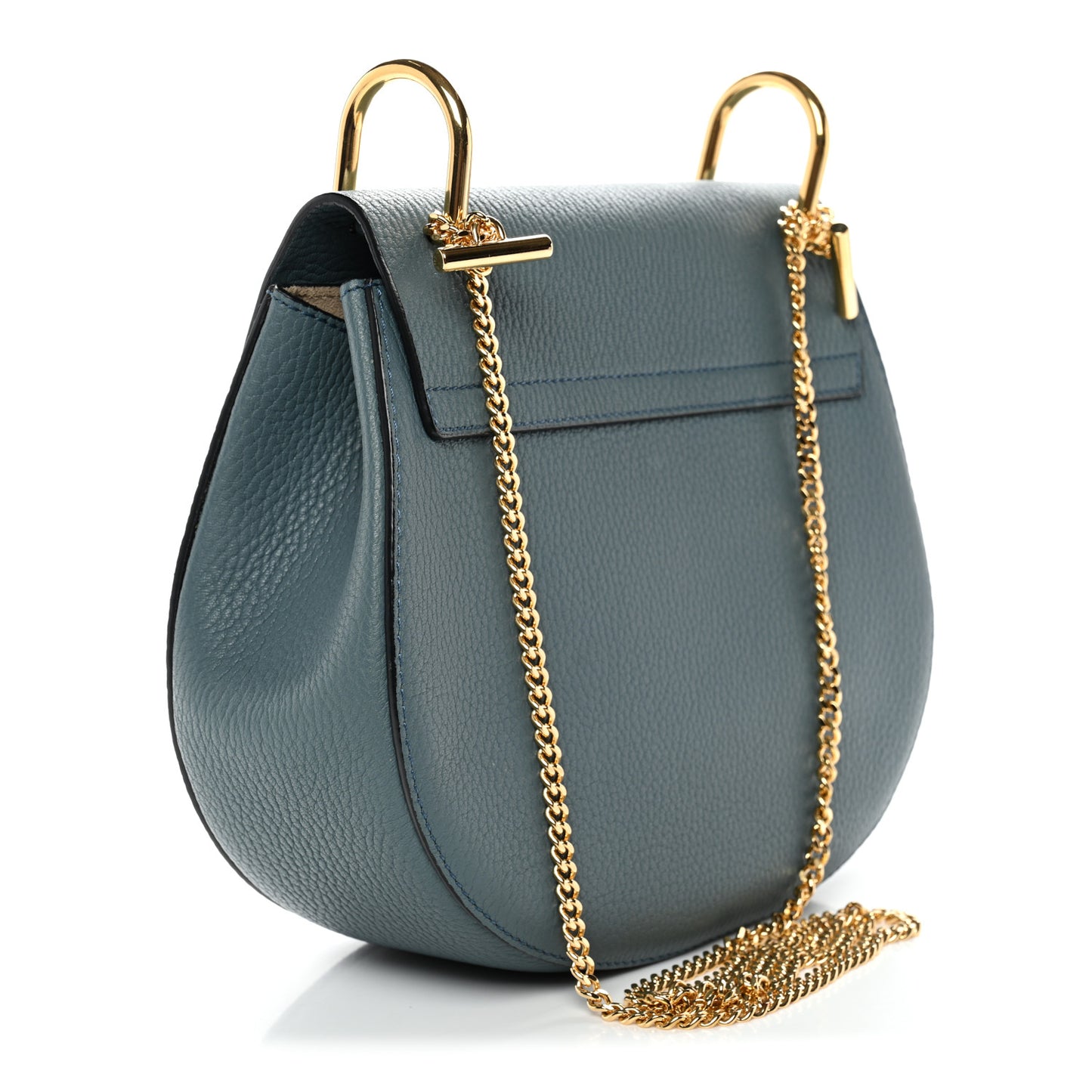 Grained Lambskin Drew Shoulder Bag Cloudy Blue